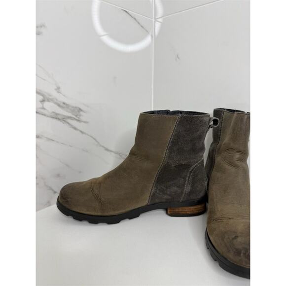 SOREL Women's Gray Suede Zip Up Booties Size 8.5 Waterproof - Picture 2 of 7